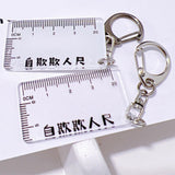 Maxbell Ruler Shaped Keyring Pendant Lobster Buckle for Men Women Backpack Tote White