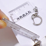 Maxbell Ruler Shaped Keyring Pendant Lobster Buckle for Men Women Backpack Tote White