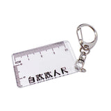 Maxbell Ruler Shaped Keyring Pendant Lobster Buckle for Men Women Backpack Tote White