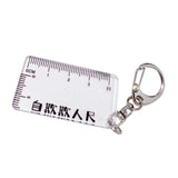 Maxbell Ruler Shaped Keyring Pendant Lobster Buckle for Men Women Backpack Tote White