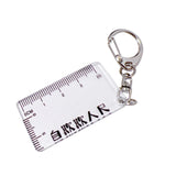 Maxbell Ruler Shaped Keyring Pendant Lobster Buckle for Men Women Backpack Tote White