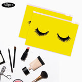 Maxbell Multipurpose 50Pcs Eyelash Bags Eyelash Makeup Bags with Zipper Lightweight L yellow