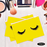 Maxbell Multipurpose 50Pcs Eyelash Bags Eyelash Makeup Bags with Zipper Lightweight L yellow