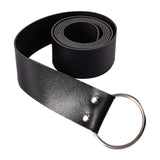 Maxbell Medieval Waist Ring Belt Parts PU Leather for Men Women Christmas Party Black B