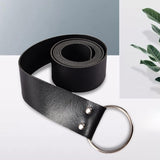 Maxbell Medieval Waist Ring Belt Parts PU Leather for Men Women Christmas Party Black B