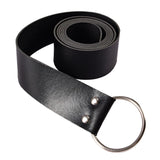 Maxbell Medieval Waist Ring Belt Parts PU Leather for Men Women Christmas Party Black B