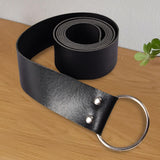 Maxbell Medieval Waist Ring Belt Parts PU Leather for Men Women Christmas Party Black B