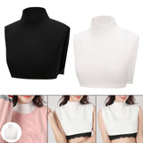 Maxbell Fake Collar Turtleneck Removable Winter Soft High Neck for Blouse Shirt black