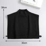 Maxbell Fake Collar Turtleneck Removable Winter Soft High Neck for Blouse Shirt black