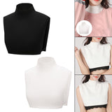 Maxbell Fake Collar Turtleneck Removable Winter Soft High Neck for Blouse Shirt black