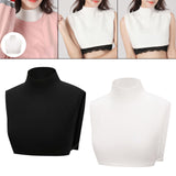 Maxbell Fake Collar Turtleneck Removable Winter Soft High Neck for Blouse Shirt black