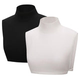Maxbell Fake Collar Turtleneck Removable Winter Soft High Neck for Blouse Shirt black