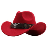 Maxbell Cowgirl Hat Breathable Casual Cowboy Hat for Women Men Fall Short Trips Red