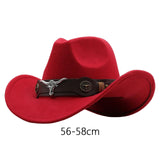 Maxbell Cowgirl Hat Breathable Casual Cowboy Hat for Women Men Fall Short Trips Red