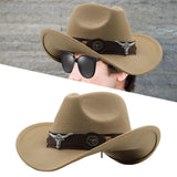 Maxbell Cowgirl Hat Breathable Casual Cowboy Hat for Women Men Fall Short Trips Camel