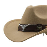 Maxbell Cowgirl Hat Breathable Casual Cowboy Hat for Women Men Fall Short Trips Camel