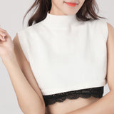 Maxbell Fake Collar Turtleneck Removable Winter Soft High Neck for Blouse Shirt white