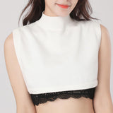 Maxbell Fake Collar Turtleneck Removable Winter Soft High Neck for Blouse Shirt white