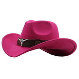 Maxbell Cowgirl Hat Breathable Casual Cowboy Hat for Women Men Fall Short Trips Pink