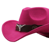 Maxbell Cowgirl Hat Breathable Casual Cowboy Hat for Women Men Fall Short Trips Pink