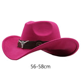 Maxbell Cowgirl Hat Breathable Casual Cowboy Hat for Women Men Fall Short Trips Pink