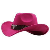 Maxbell Cowgirl Hat Breathable Casual Cowboy Hat for Women Men Fall Short Trips Pink