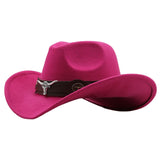 Maxbell Cowgirl Hat Breathable Casual Cowboy Hat for Women Men Fall Short Trips Pink