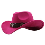 Maxbell Cowgirl Hat Breathable Casual Cowboy Hat for Women Men Fall Short Trips Pink