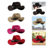 Maxbell Cowgirl Hat Breathable Casual Cowboy Hat for Women Men Fall Short Trips Coffee