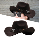 Maxbell Cowgirl Hat Breathable Casual Cowboy Hat for Women Men Fall Short Trips Coffee