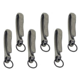 Maxbell 6Pcs Japanese Fish Hook Keychain Belt Clip Purse Wallet Holder Key light black