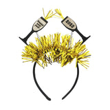Maxbell 2023 New Year Headbands Tiaras Glitter for New Year Eve Party Favors Holiday