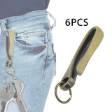 Maxbell 6Pcs Japanese Fish Hook Keychain Belt Clip Purse Wallet Holder Key bronze