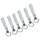 Maxbell 6Pcs Japanese Fish Hook Keychain Belt Clip Purse Wallet Holder Key Argent