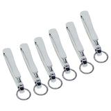 Maxbell 6Pcs Japanese Fish Hook Keychain Belt Clip Purse Wallet Holder Key Argent