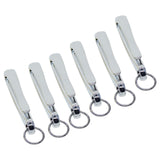 Maxbell 6Pcs Japanese Fish Hook Keychain Belt Clip Purse Wallet Holder Key Argent