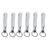 Maxbell 6Pcs Japanese Fish Hook Keychain Belt Clip Purse Wallet Holder Key Argent