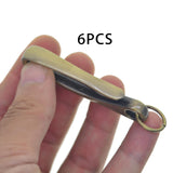 Maxbell 6Pcs Japanese Fish Hook Keychain Belt Clip Purse Wallet Holder Key dark bronze