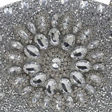 Maxbell Clutch Bag Purse with Chain Oval Elegant for Cocktail Party Night Out Bridal Argent