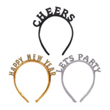Maxbell New Year Headband Party Hair Hoop Glitter Letter Hairband for Xmas Costume CHEERS