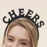 Maxbell New Year Headband Party Hair Hoop Glitter Letter Hairband for Xmas Costume CHEERS