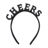 Maxbell New Year Headband Party Hair Hoop Glitter Letter Hairband for Xmas Costume CHEERS