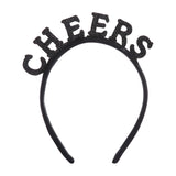 Maxbell New Year Headband Party Hair Hoop Glitter Letter Hairband for Xmas Costume CHEERS