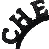 Maxbell New Year Headband Party Hair Hoop Glitter Letter Hairband for Xmas Costume CHEERS