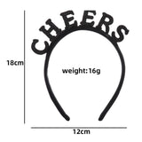 Maxbell New Year Headband Party Hair Hoop Glitter Letter Hairband for Xmas Costume CHEERS