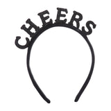 Maxbell New Year Headband Party Hair Hoop Glitter Letter Hairband for Xmas Costume CHEERS