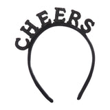 Maxbell New Year Headband Party Hair Hoop Glitter Letter Hairband for Xmas Costume CHEERS
