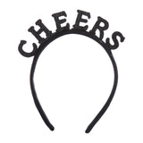 Maxbell New Year Headband Party Hair Hoop Glitter Letter Hairband for Xmas Costume CHEERS