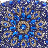 Maxbell Clutch Bag Purse with Chain Oval Elegant for Cocktail Party Night Out Bridal Blue