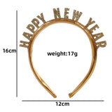 Maxbell New Year Headband Party Hair Hoop Glitter Letter Hairband for Xmas Costume HAPPY NEW YEAR